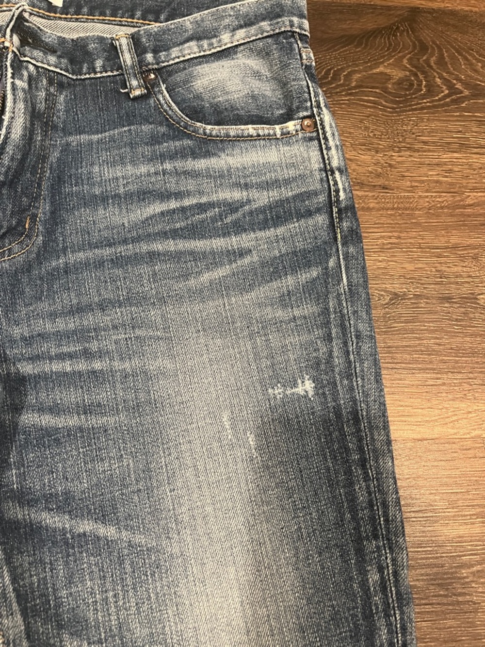 Moussy Slim Straight Faded Blue Jeans - Picture 3 of 7